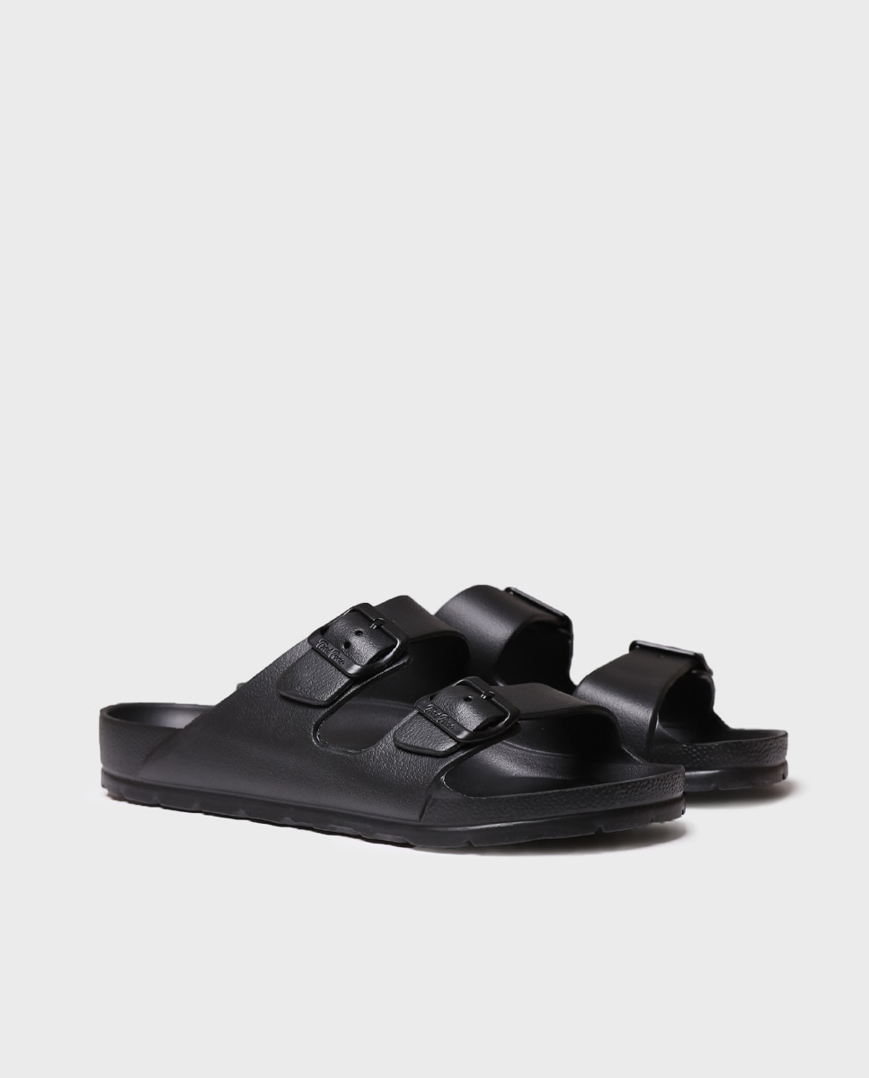 Chanclas de hombre de goma con hebillas - Toni Pons - Negro Negro-2