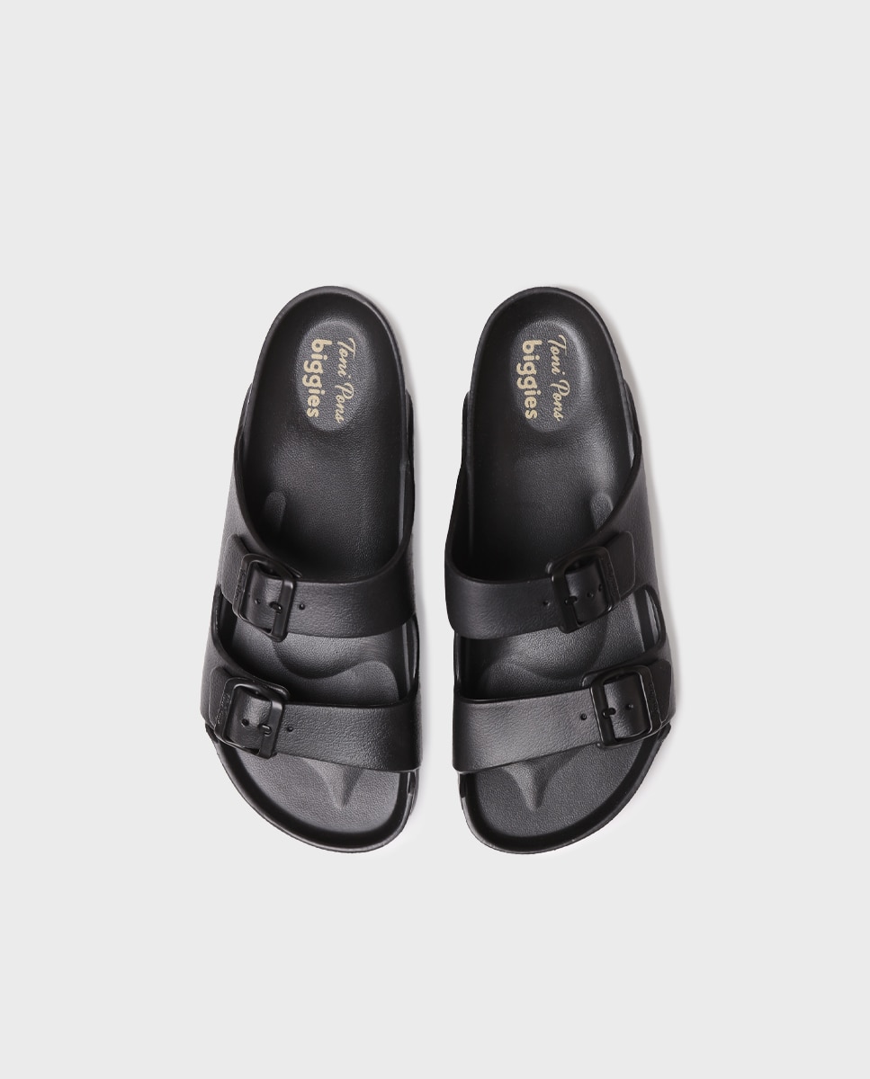 Chanclas de hombre de goma con hebillas - Toni Pons - Negro Negro-3