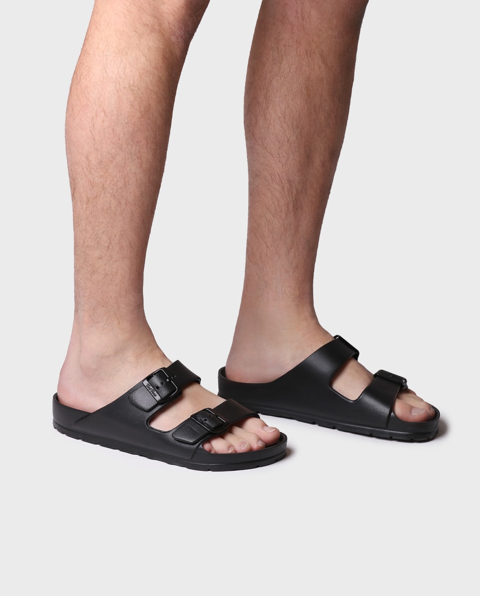 Chanclas de hombre de goma con hebillas - Toni Pons - Negro Negro-4