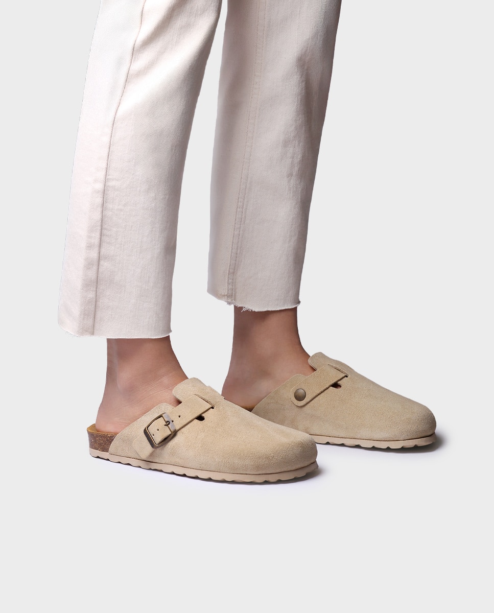 Imagen 2 de Zuecos de mujer de serraje - Toni Pons - Beige Beige