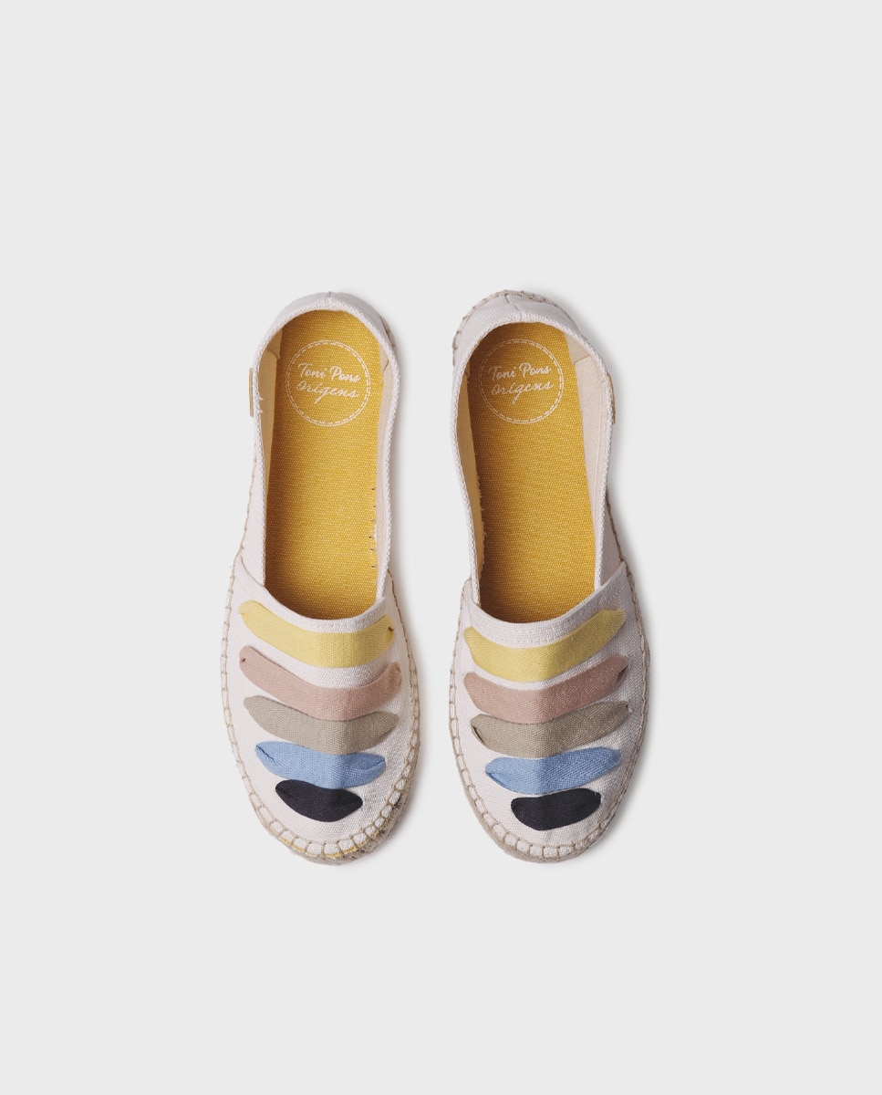 Alpargatas planas de mujer de algodón con cintas - Toni Pons - Beige Beige-2