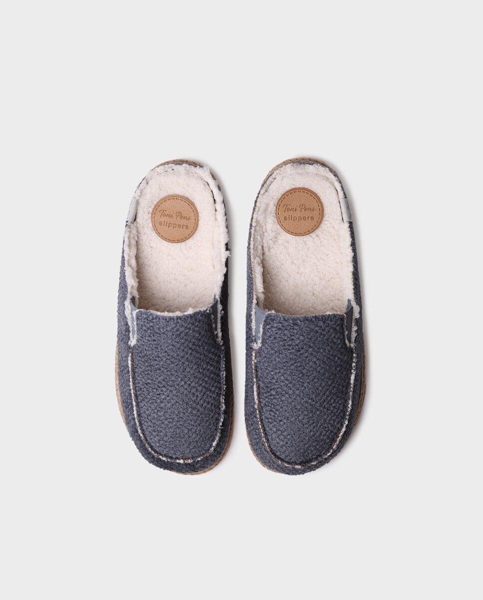 Zapatillas de casa de hombre de tejido tipo zueco - Toni Pons - Azul Azul-3