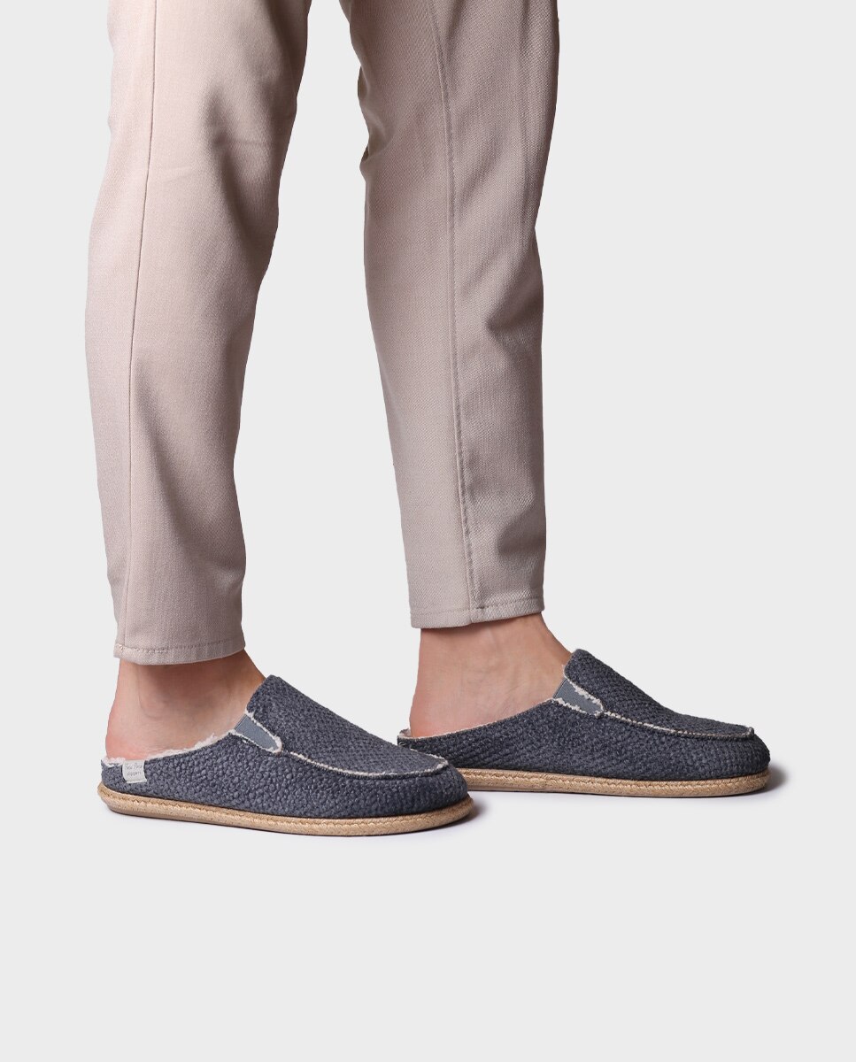 Zapatillas de casa de hombre de tejido tipo zueco - Toni Pons - Azul Azul-2