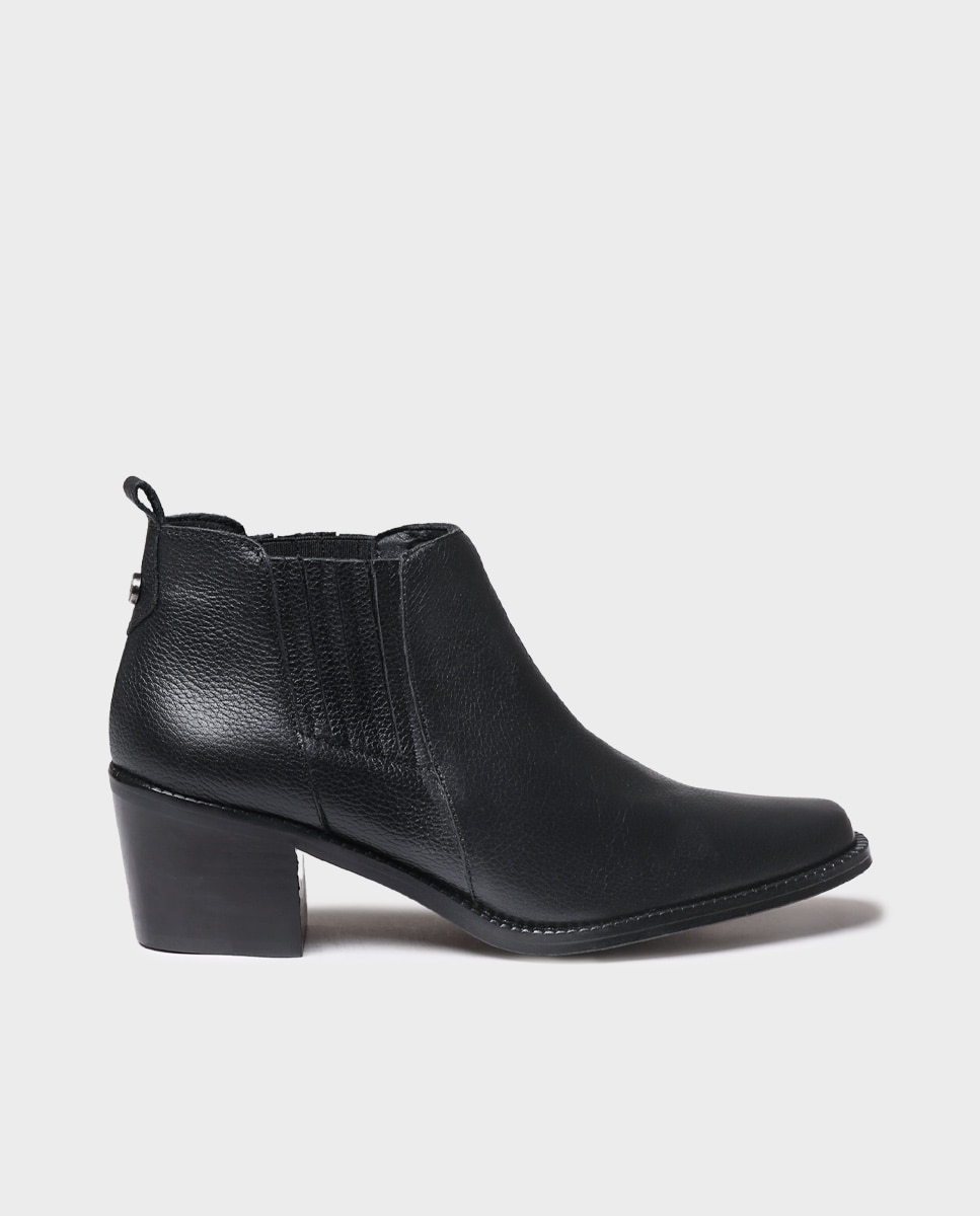 Botines de mujer de piel con elásticos - Toni Pons - Negro Negro-1