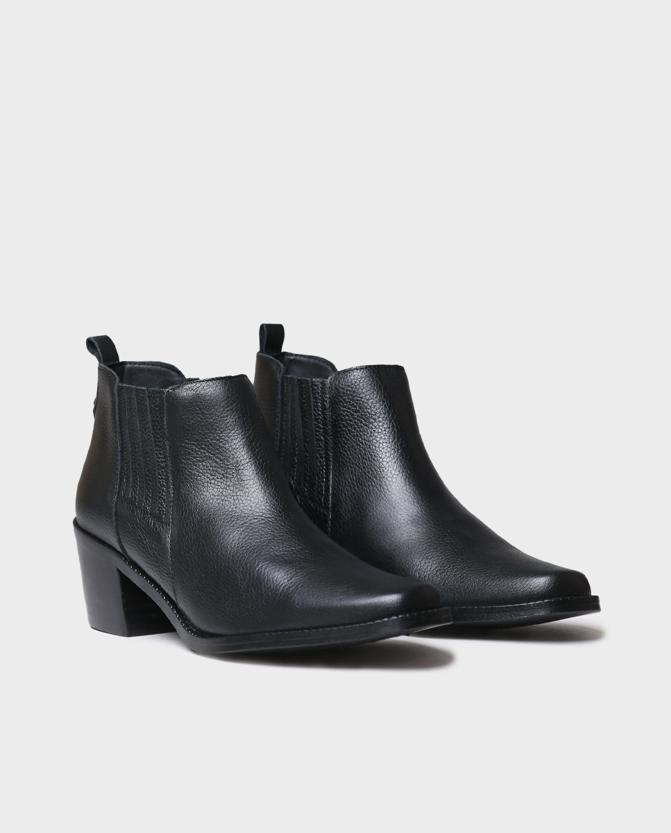 Botines de mujer de piel con elásticos - Toni Pons - Negro Negro-4