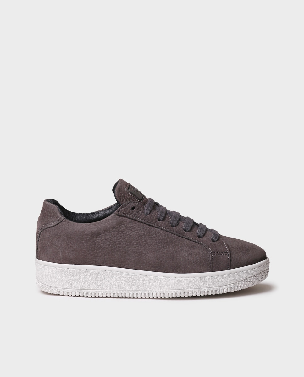 Zapatillas de mujer de piel con cordones - Toni Pons - Gris Gris-1