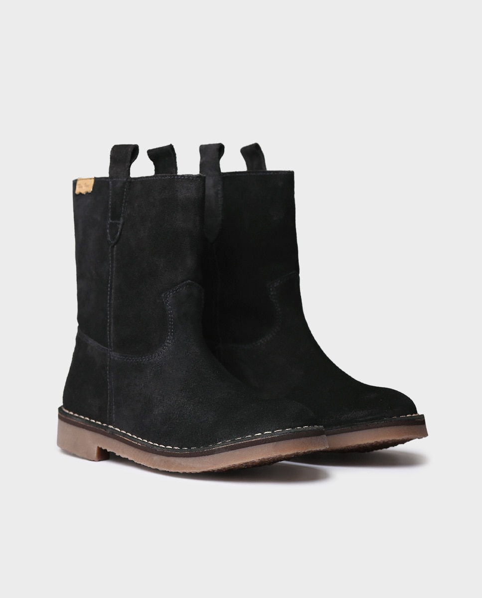 Botines de mujer planos de serraje - Toni Pons - Negro Negro-4