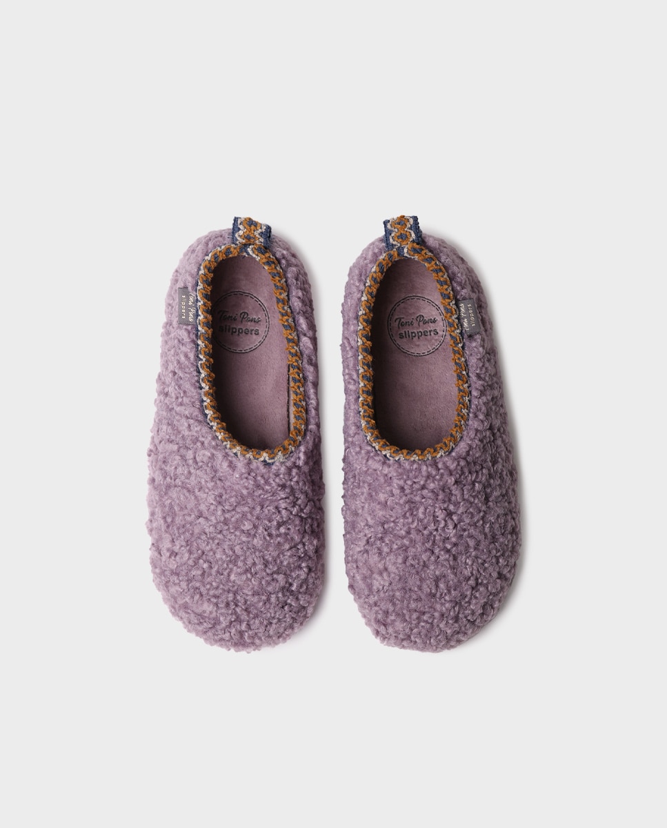 Zapatillas de casa cerradas de mujer de borrego - Toni Pons - Morado Morado-2