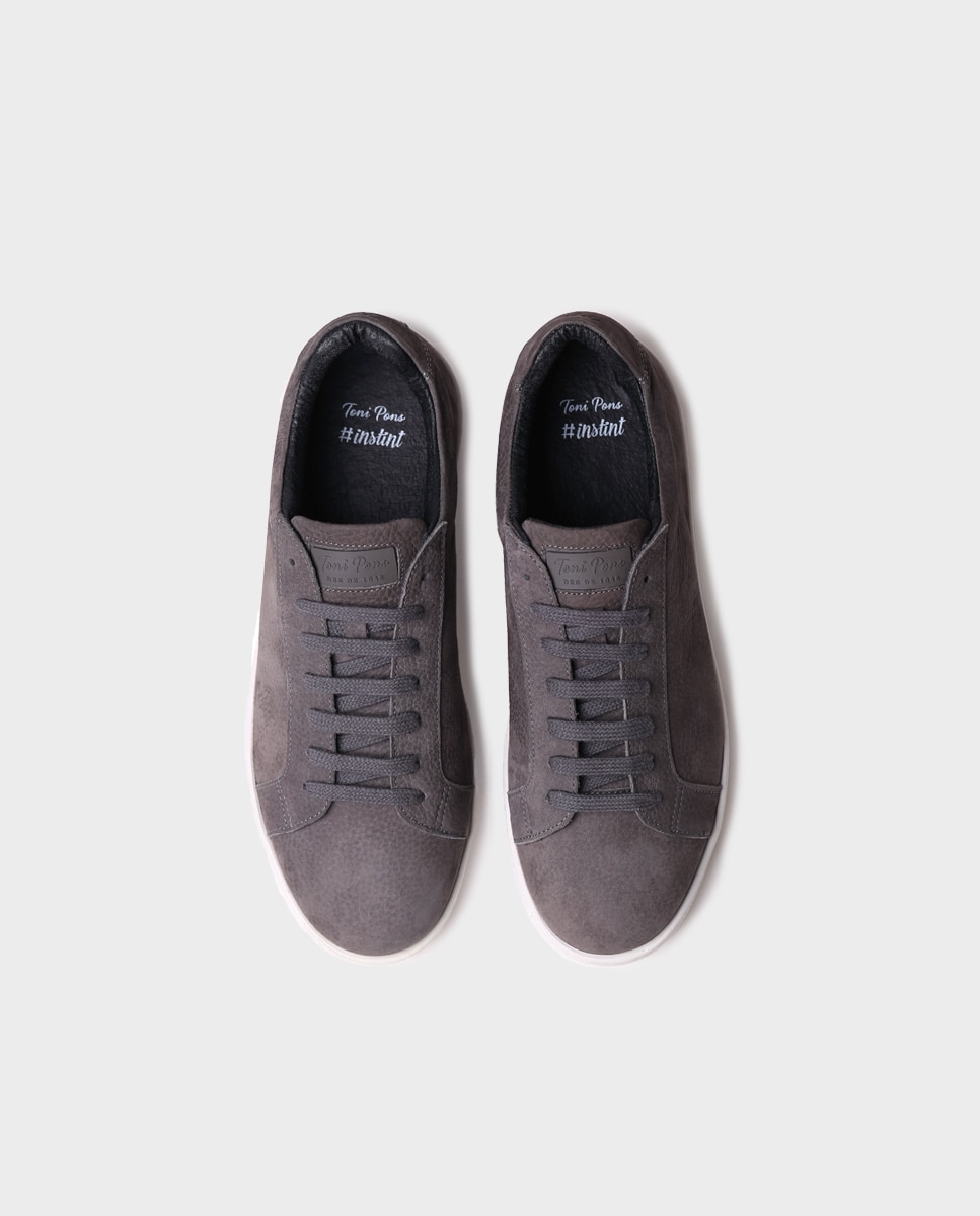 Zapatillas de hombre de serraje con cordones - Toni Pons - Gris Gris-3