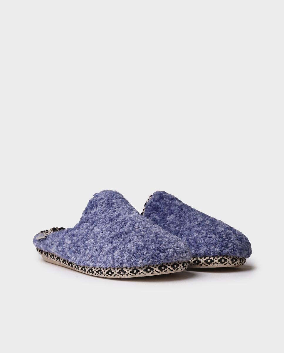 Zapatillas de casa cerradas de mujer de borrego - Toni Pons - Azul Azul-4