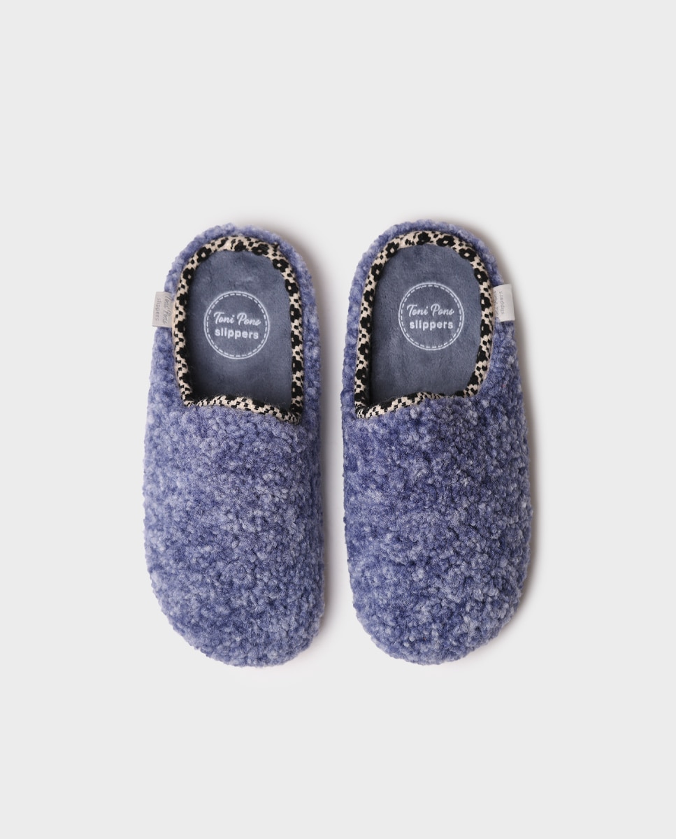 Zapatillas de casa cerradas de mujer de borrego - Toni Pons - Azul Azul-3