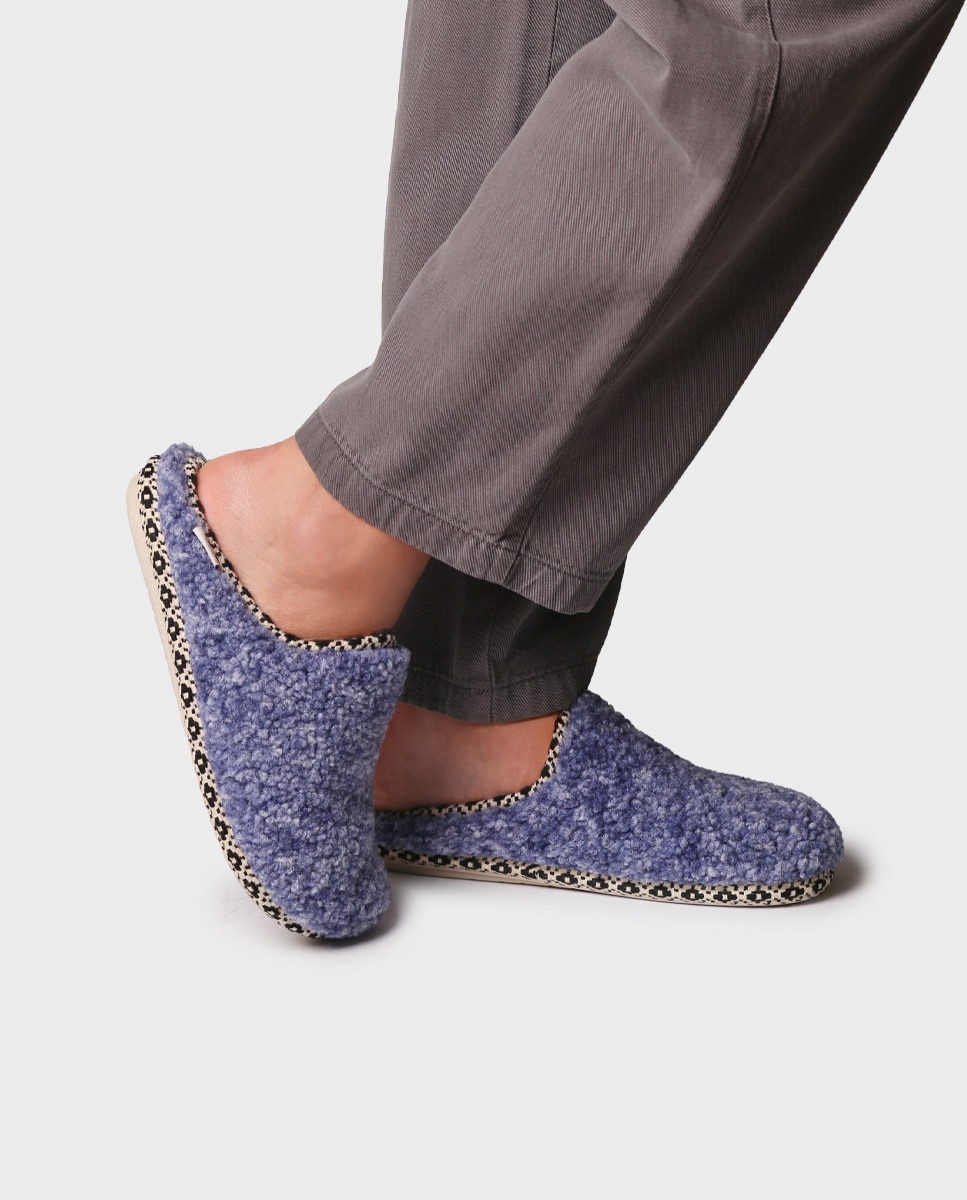Zapatillas de casa cerradas de mujer de borrego - Toni Pons - Azul Azul-2