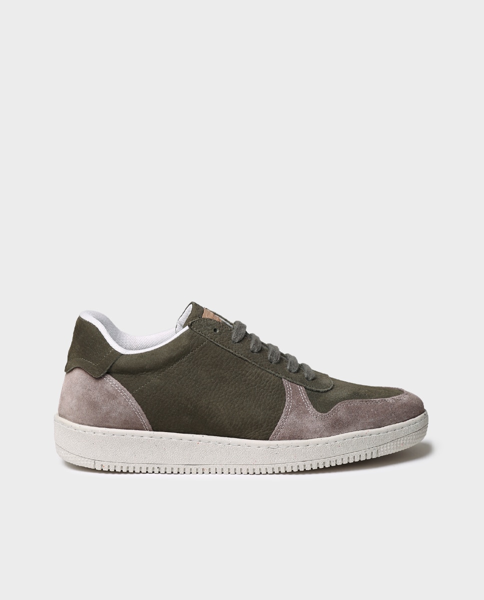 Zapatillas de hombre de serraje con cordones - Toni Pons - Kaki Kaki-1