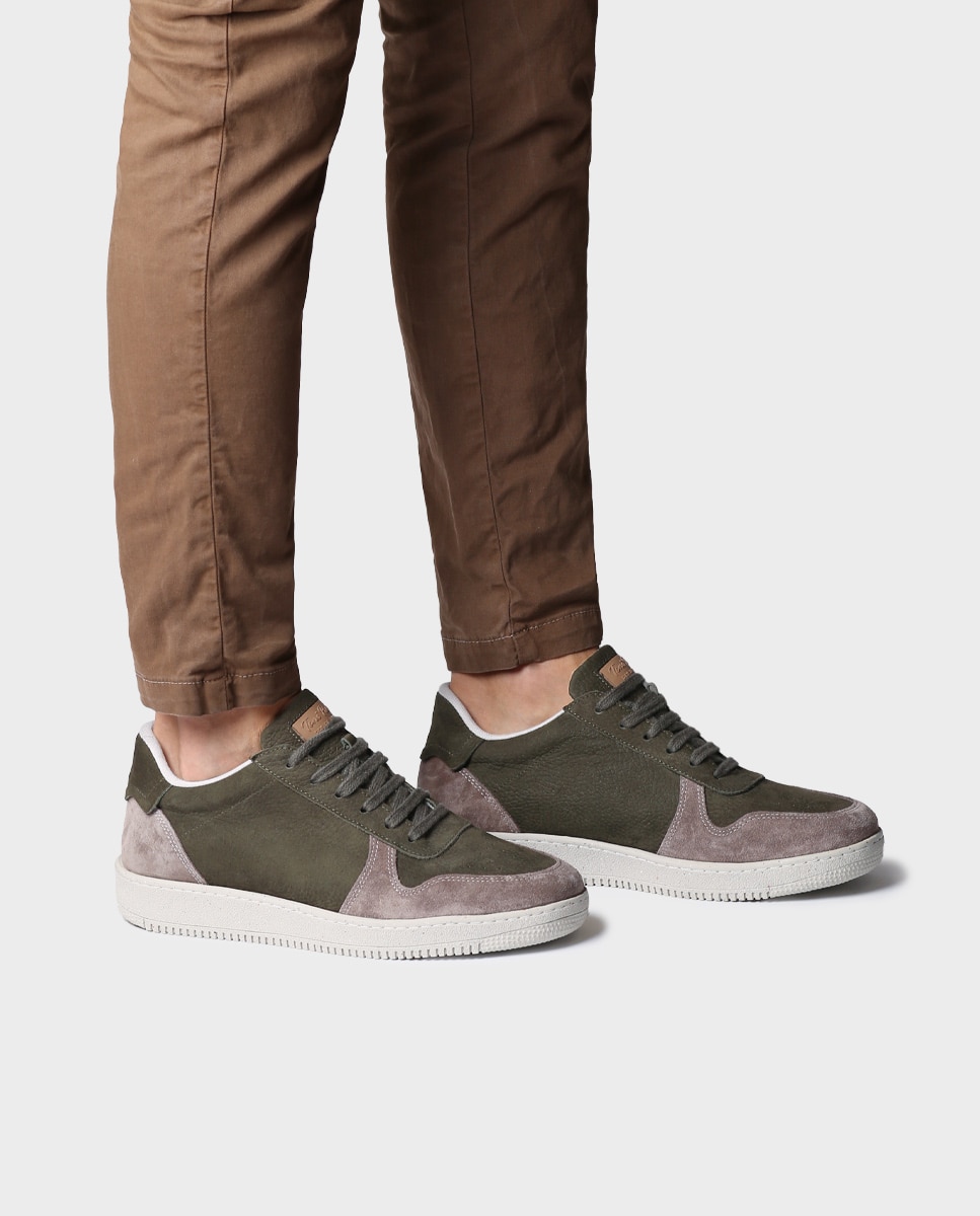 Zapatillas de hombre de serraje con cordones - Toni Pons - Kaki Kaki-2