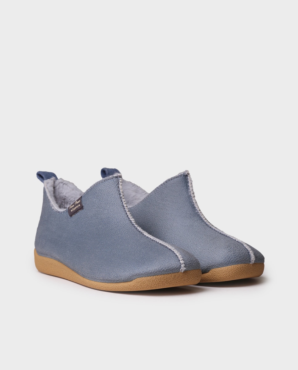 Zapatillas de casa cerradas de mujer tipo botín - Toni Pons - Azul Azul-4