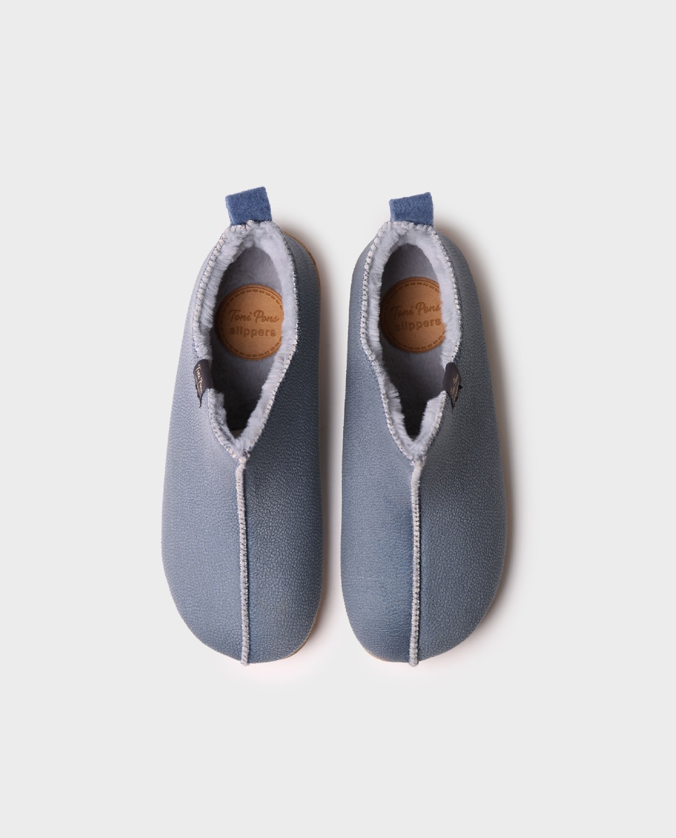 Zapatillas de casa cerradas de mujer tipo botín - Toni Pons - Azul Azul-3
