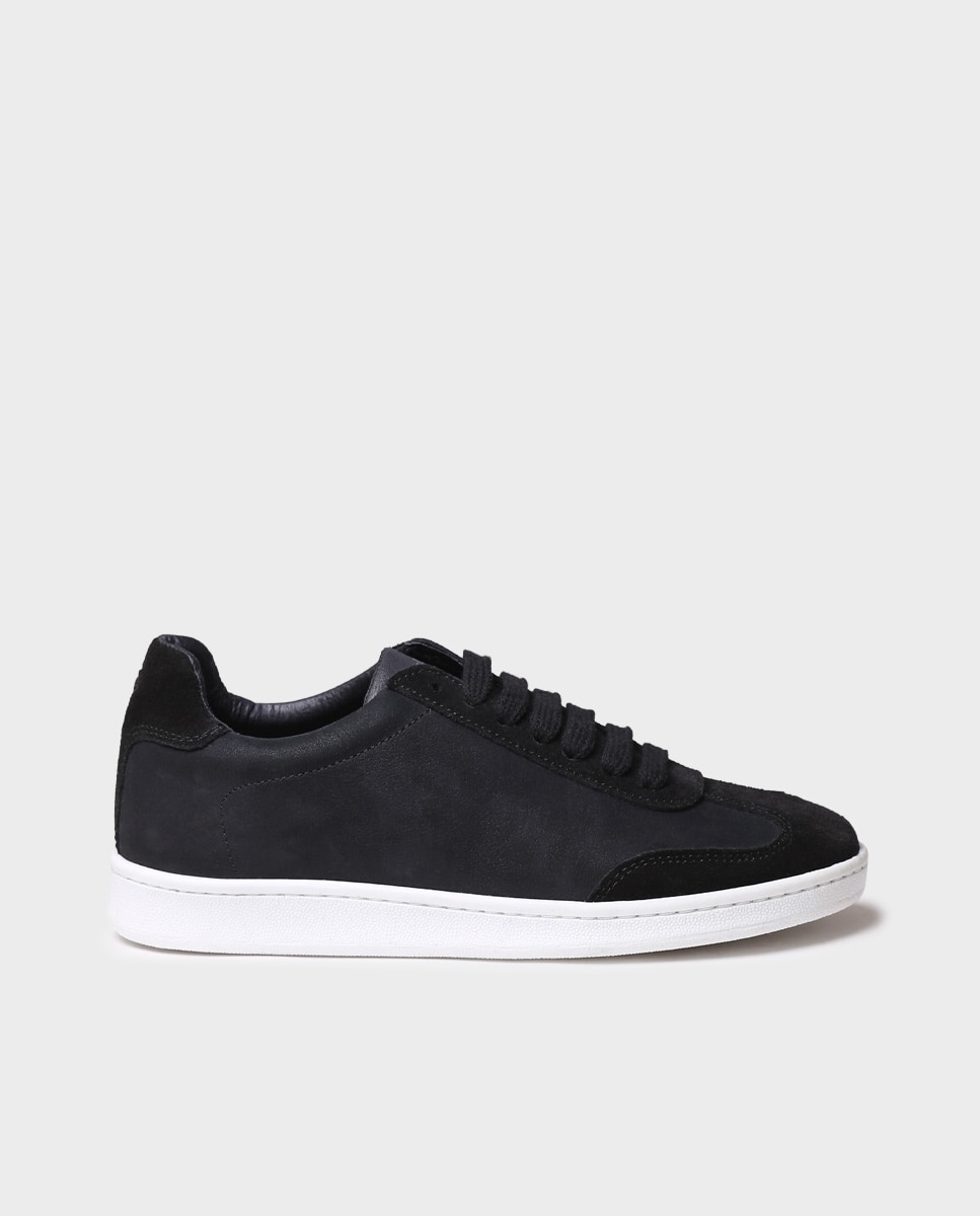 Zapatillas de piel de mujer con cordones - Toni Pons - Negro Negro-1