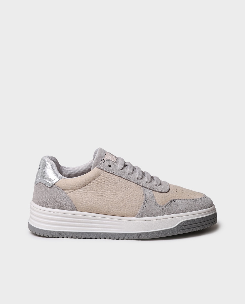 Zapatillas de mujer de piel con cordones - Toni Pons - Gris Gris-1