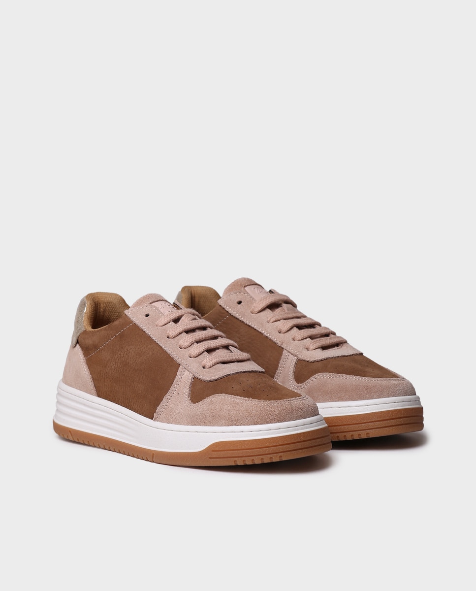 Zapatillas de mujer de piel con cordones - Toni Pons - Marrón Marrón-4