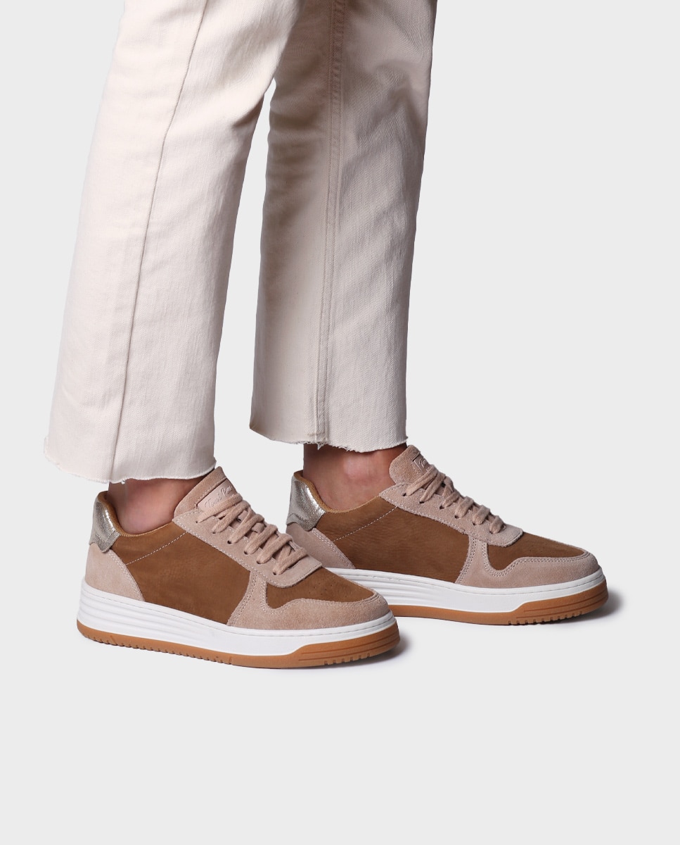 Zapatillas de mujer de piel con cordones - Toni Pons - Marrón Marrón-2