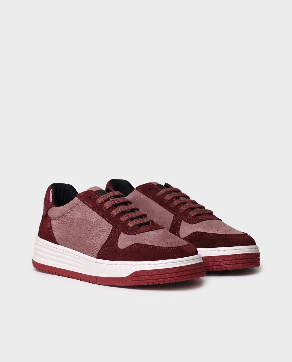Zapatillas de mujer de piel con cordones - Toni Pons - Burdeos Burdeos-4