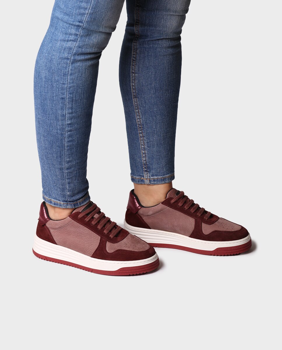 Zapatillas de mujer de piel con cordones - Toni Pons - Burdeos Burdeos-2