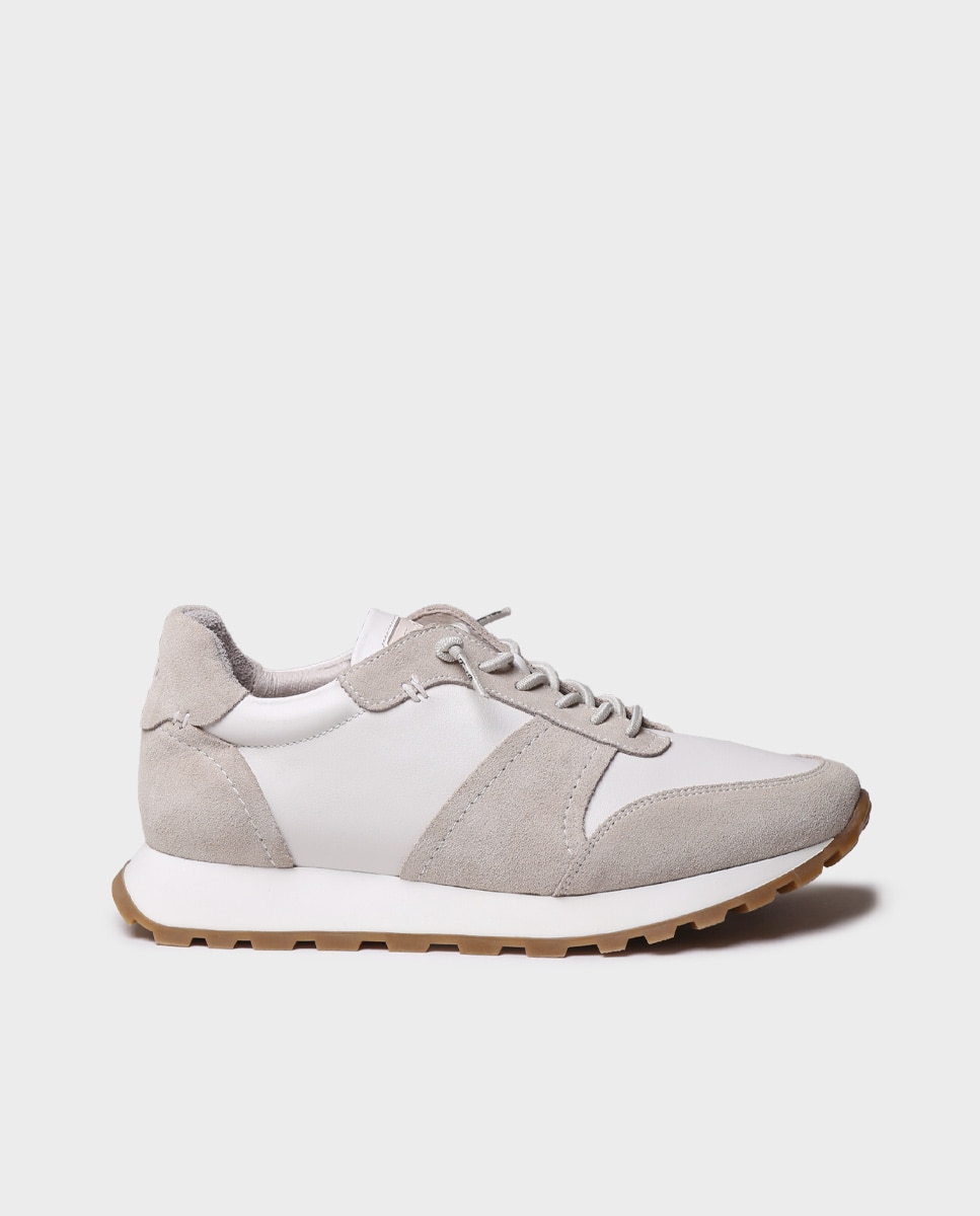 Zapatillas de mujer de piel con cordones - Toni Pons - Blanco Blanco-1