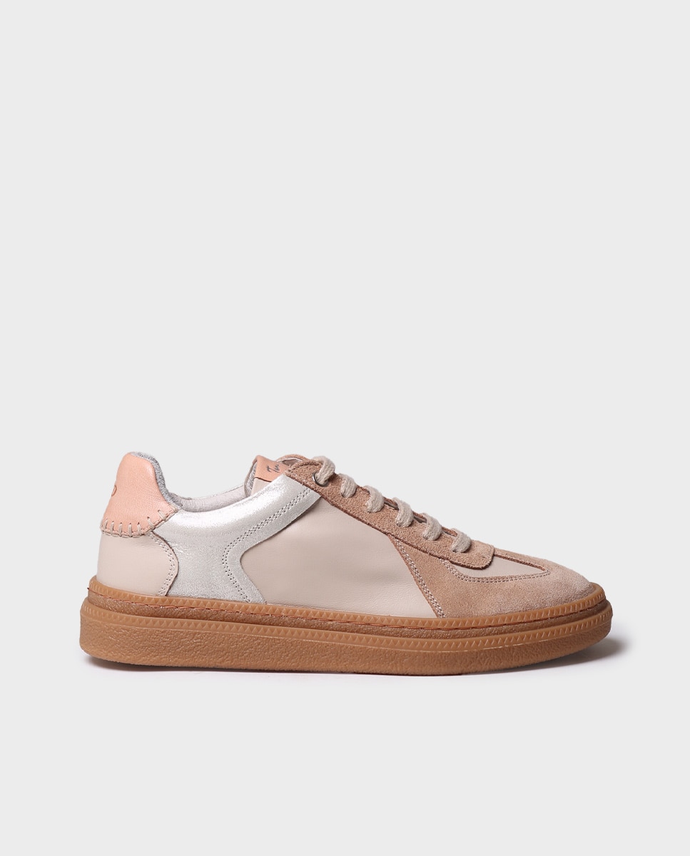 Zapatillas de mujer de piel con cordones - Toni Pons - Crudo Crudo-1