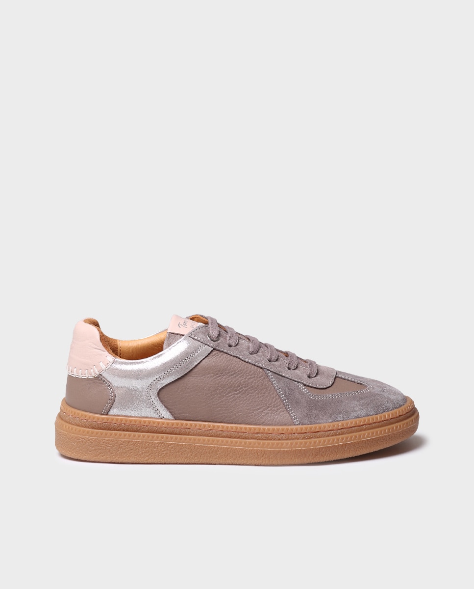 Zapatillas de mujer de piel con cordones - Toni Pons - Marrón Marrón-1