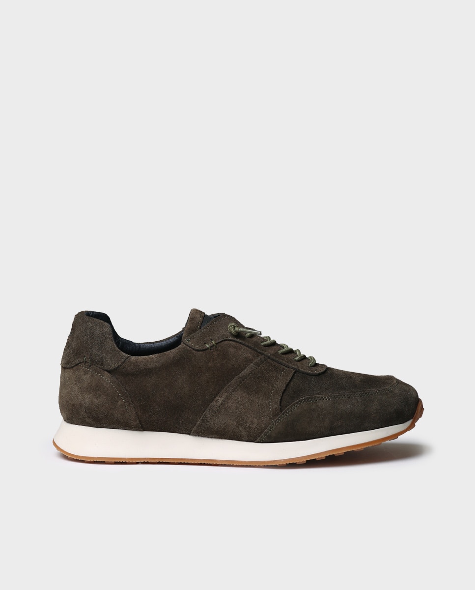 Zapatillas de hombre de serraje con cordones - Toni Pons - Kaki Kaki-1