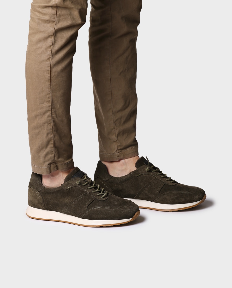 Zapatillas de hombre de serraje con cordones - Toni Pons - Kaki Kaki-2