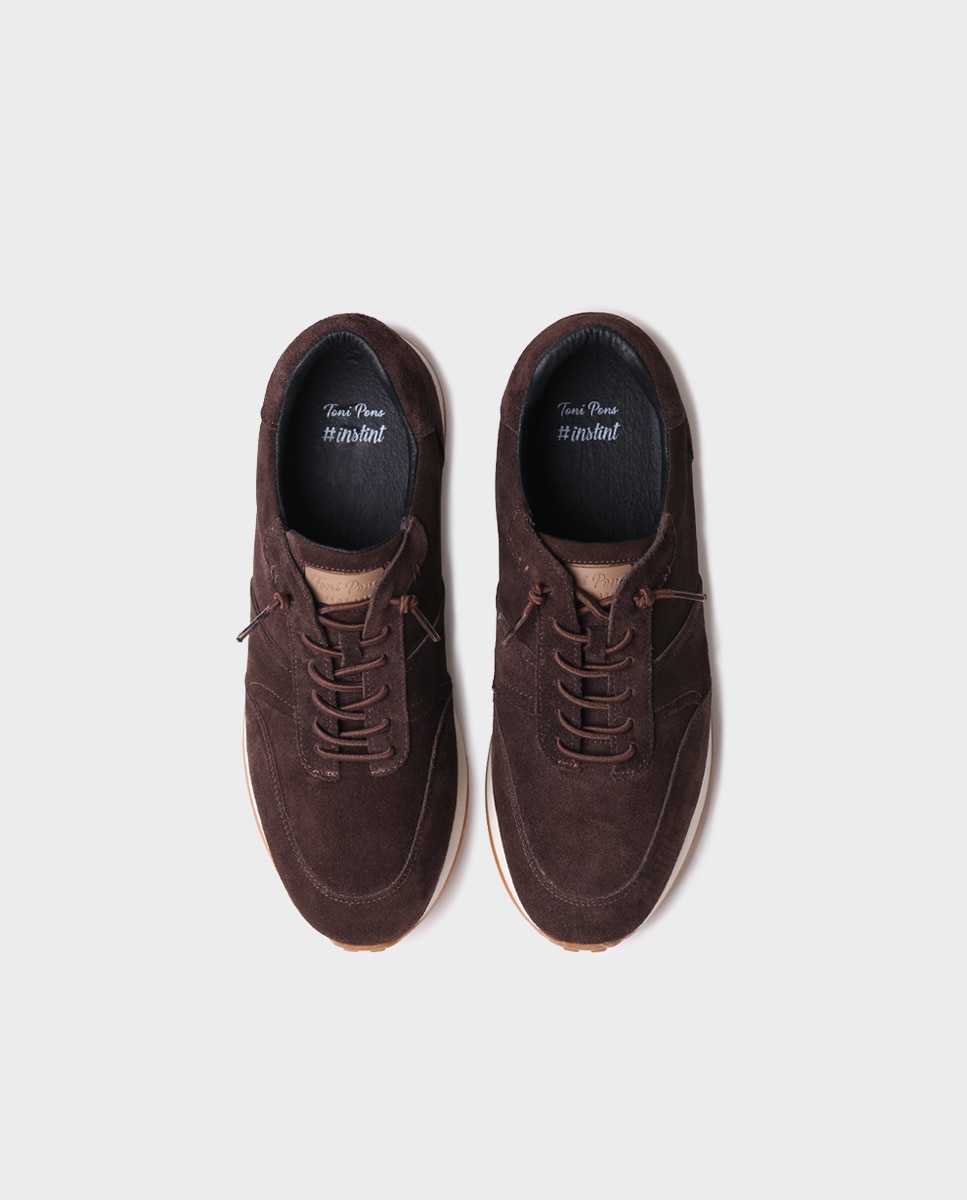 Zapatillas de hombre de serraje con cordones - Toni Pons - Marrón Marrón-3