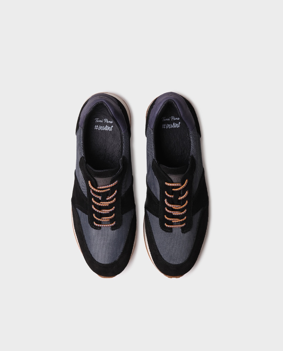 Zapatillas de hombre de serraje con cordones - Toni Pons - Azul marino Azul marino-3
