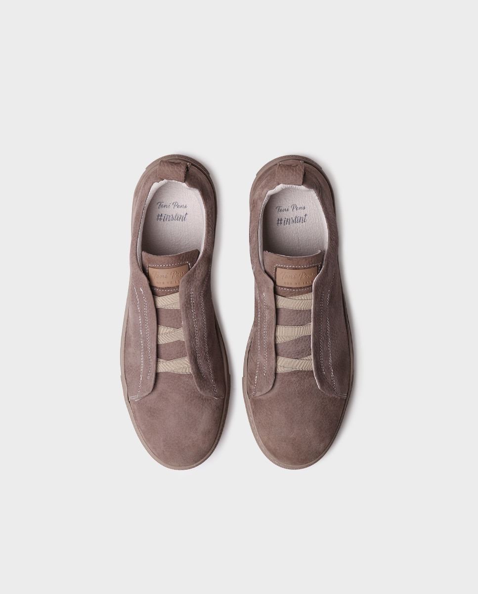 Zapatillas de hombre de piel con elásticos - Toni Pons - Marrón Marrón-3
