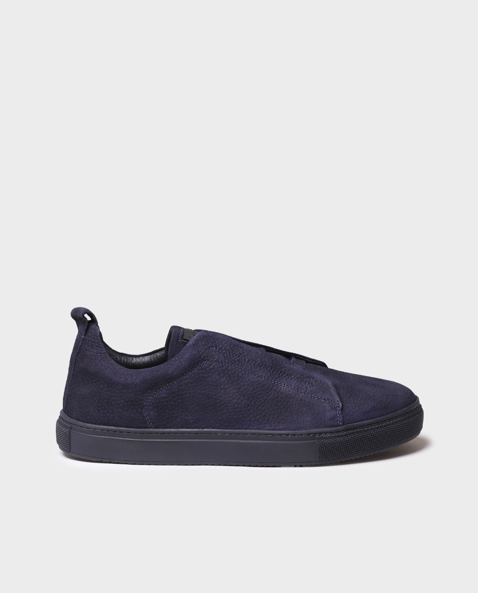Zapatillas de hombre de piel con elásticos - Toni Pons - Azul marino Azul marino-1