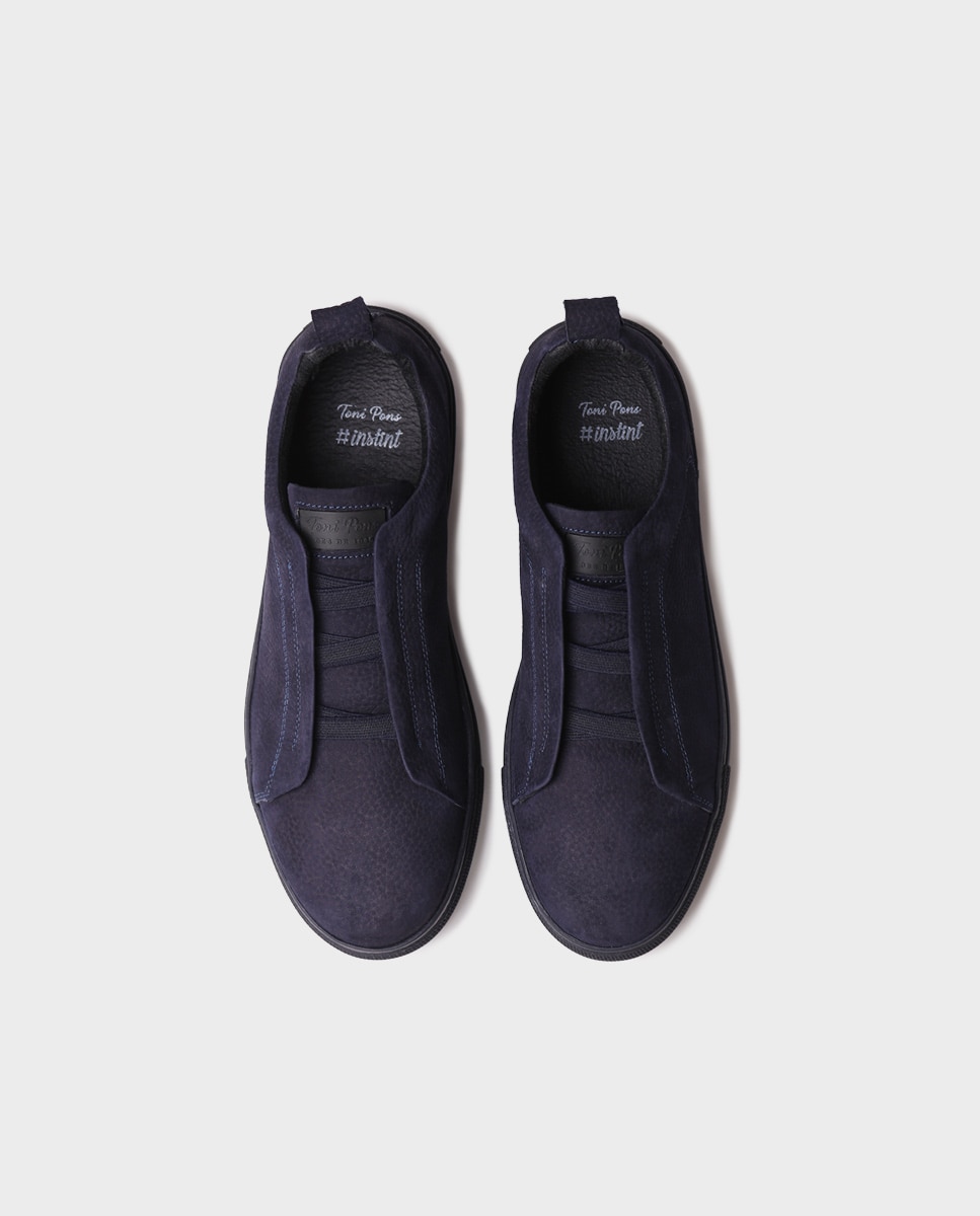 Zapatillas de hombre de piel con elásticos - Toni Pons - Azul marino Azul marino-3