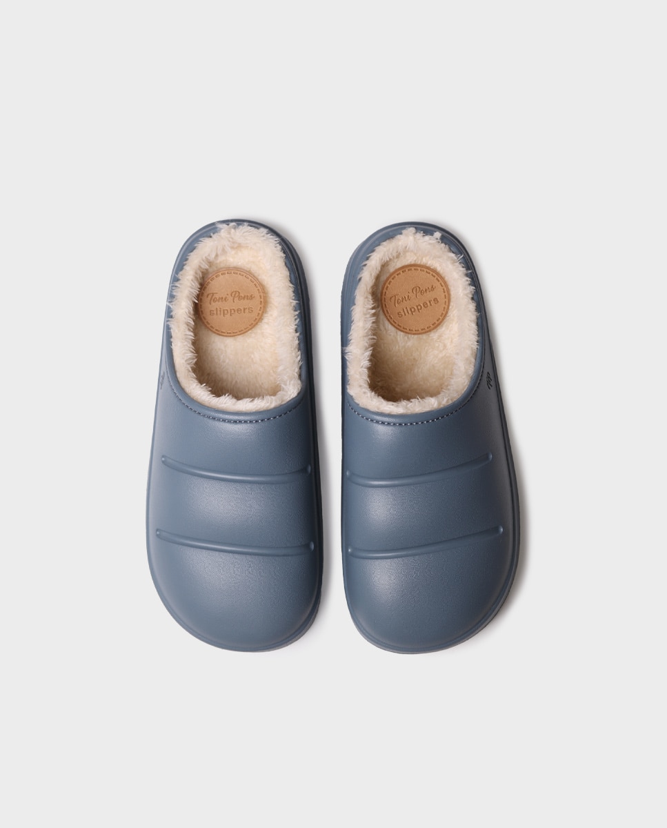Zapatillas de casa de mujer de goma con forro suave - Toni Pons - Azul Azul-2