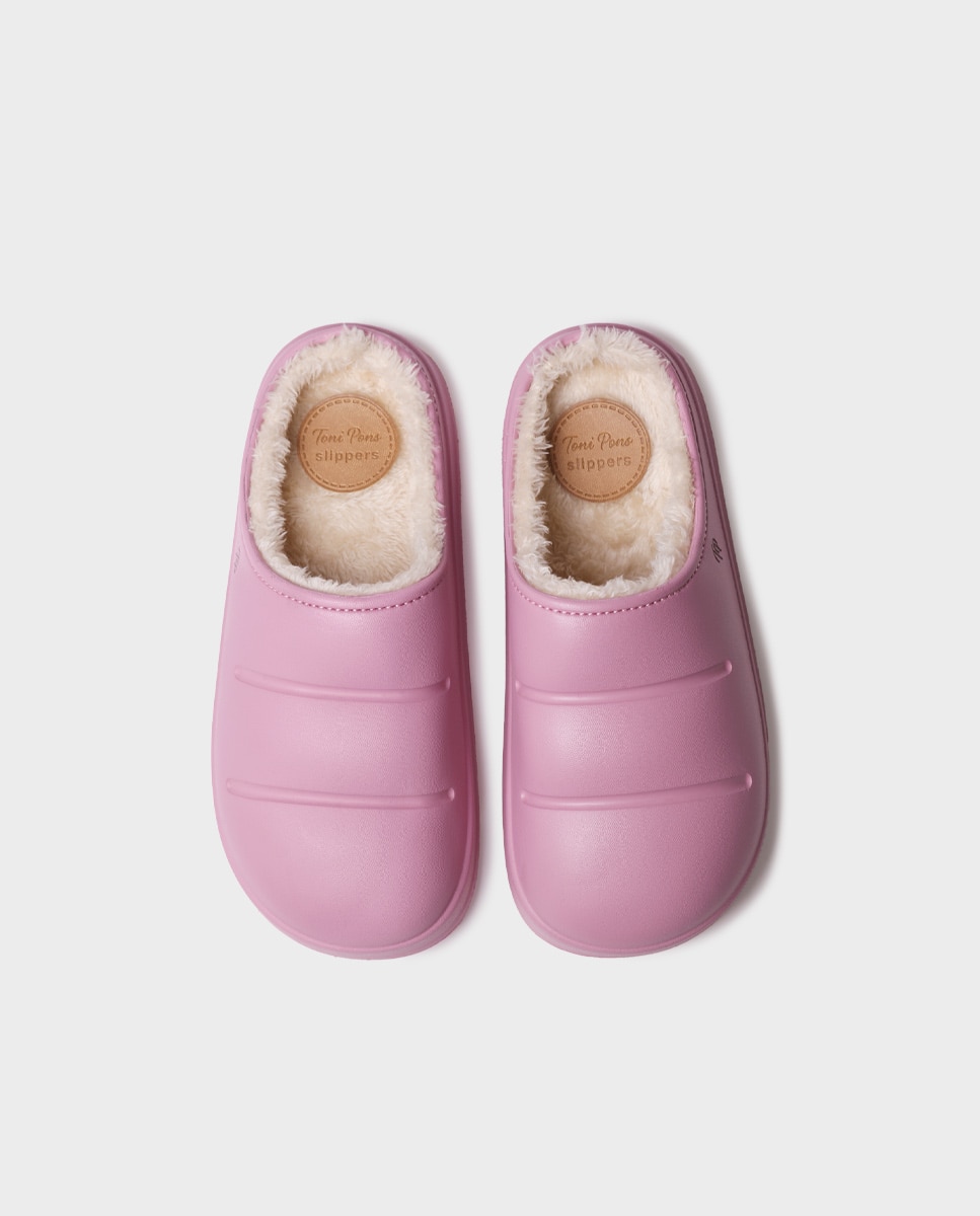 Zapatillas de casa de mujer de goma con forro suave - Toni Pons - Rosa Rosa-2