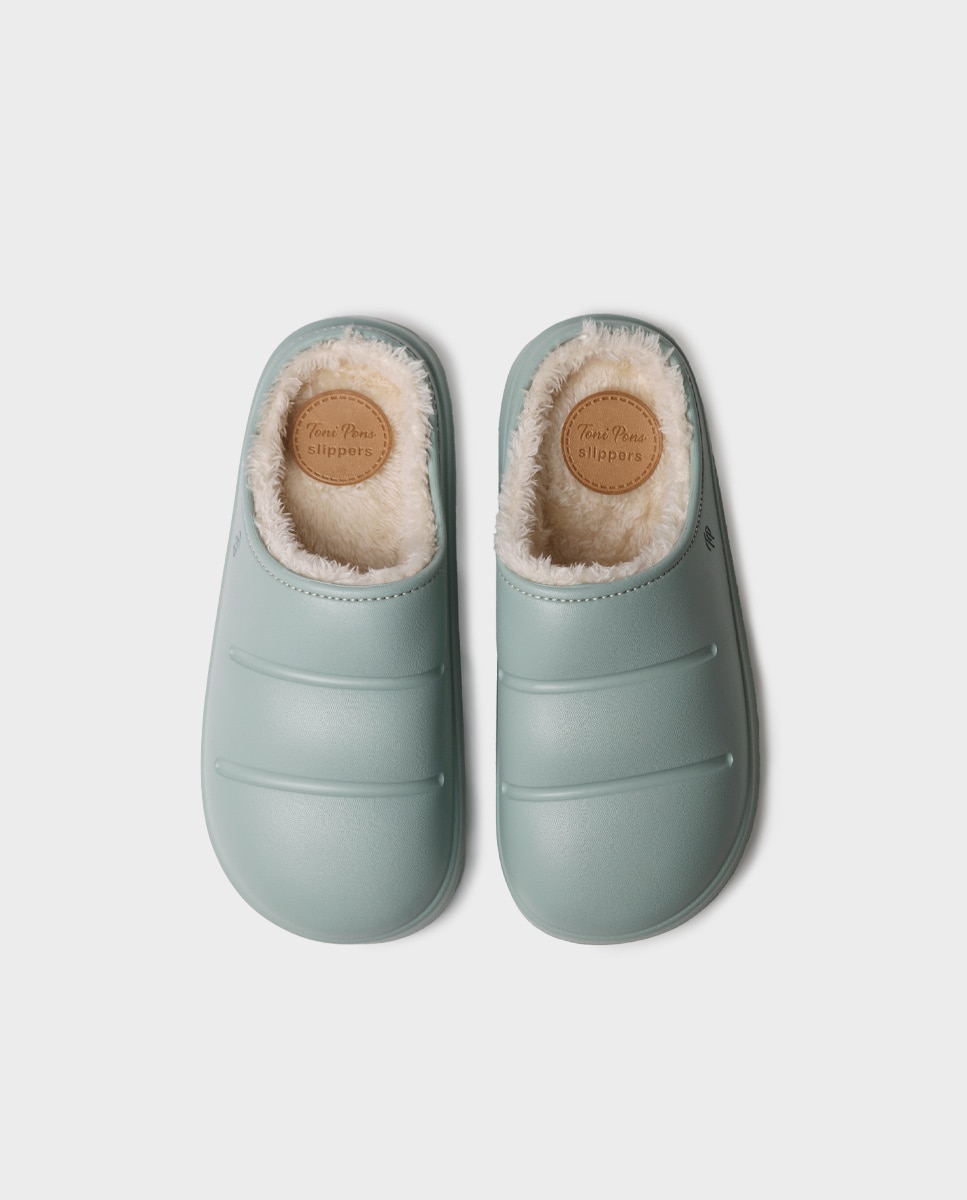 Zapatillas de casa de mujer de goma con forro suave - Toni Pons - Verde Verde-2