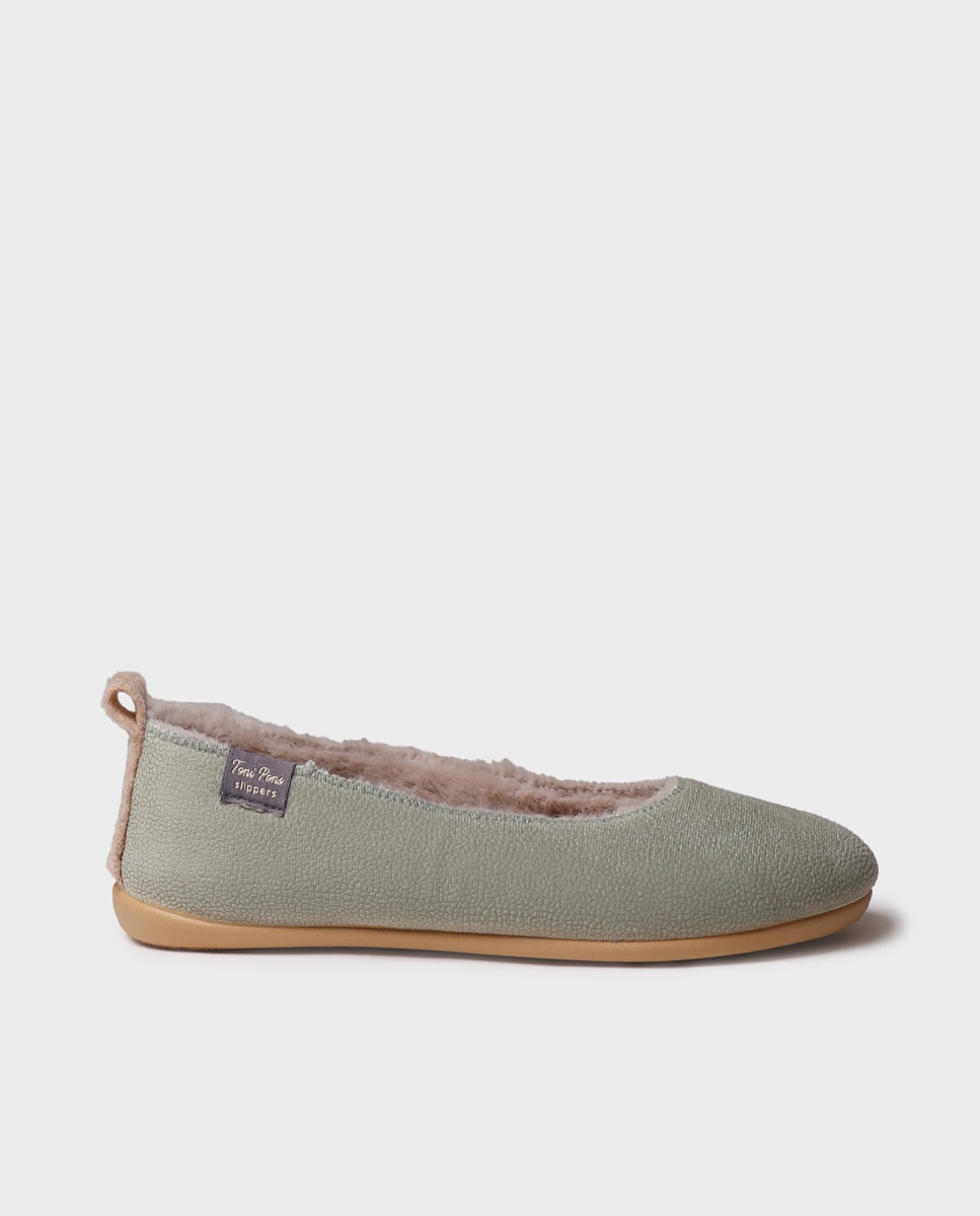 Zapatillas de casa de mujer tipo bailarina - Toni Pons - Verde Verde-1
