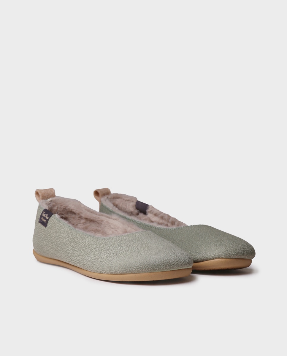 Zapatillas de casa de mujer tipo bailarina - Toni Pons - Verde Verde-3
