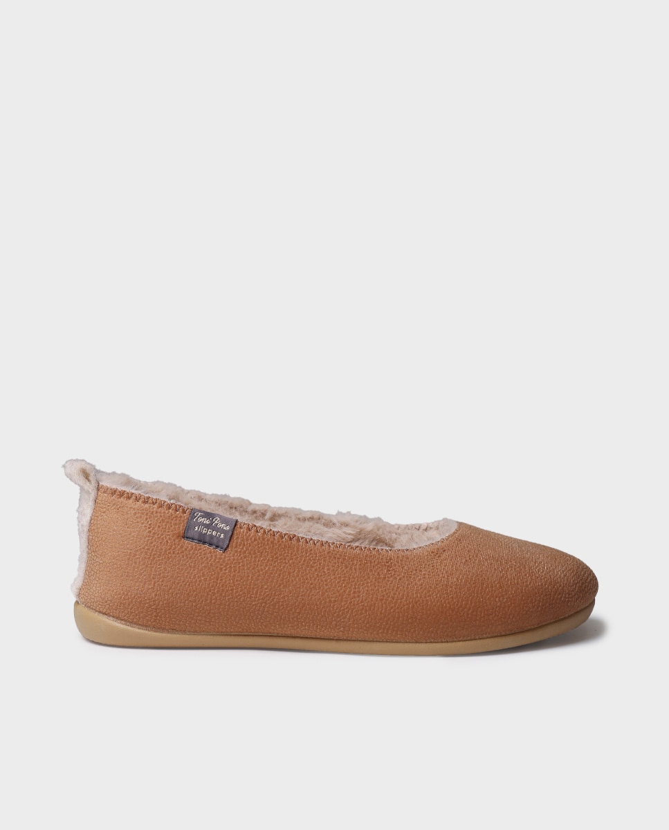 Zapatillas de casa de mujer tipo bailarina - Toni Pons - Marrón Marrón-1