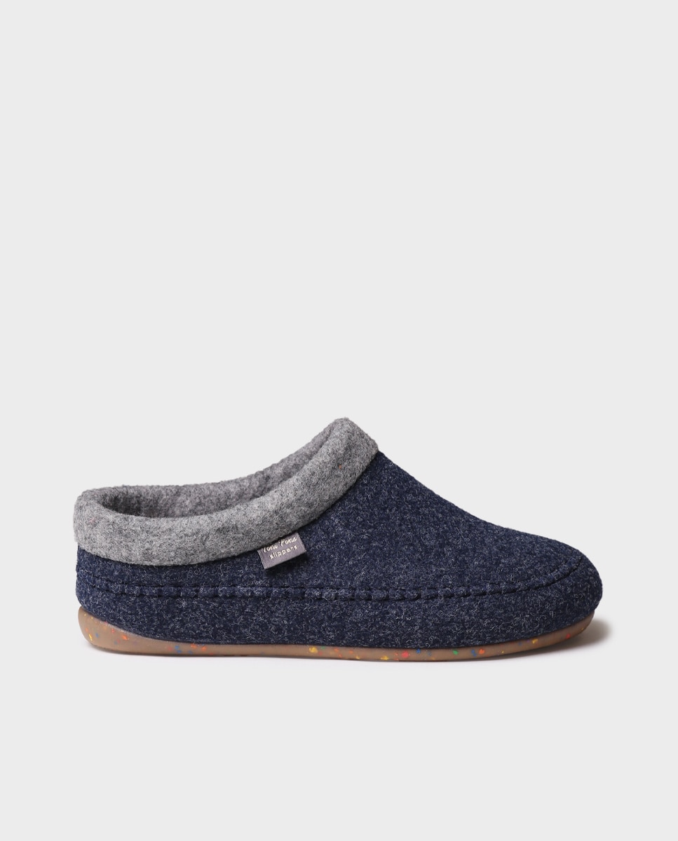 Imagen 1 de Zapatillas de casa de mujer con cuña interior - Toni Pons - Azul marino Azul marino