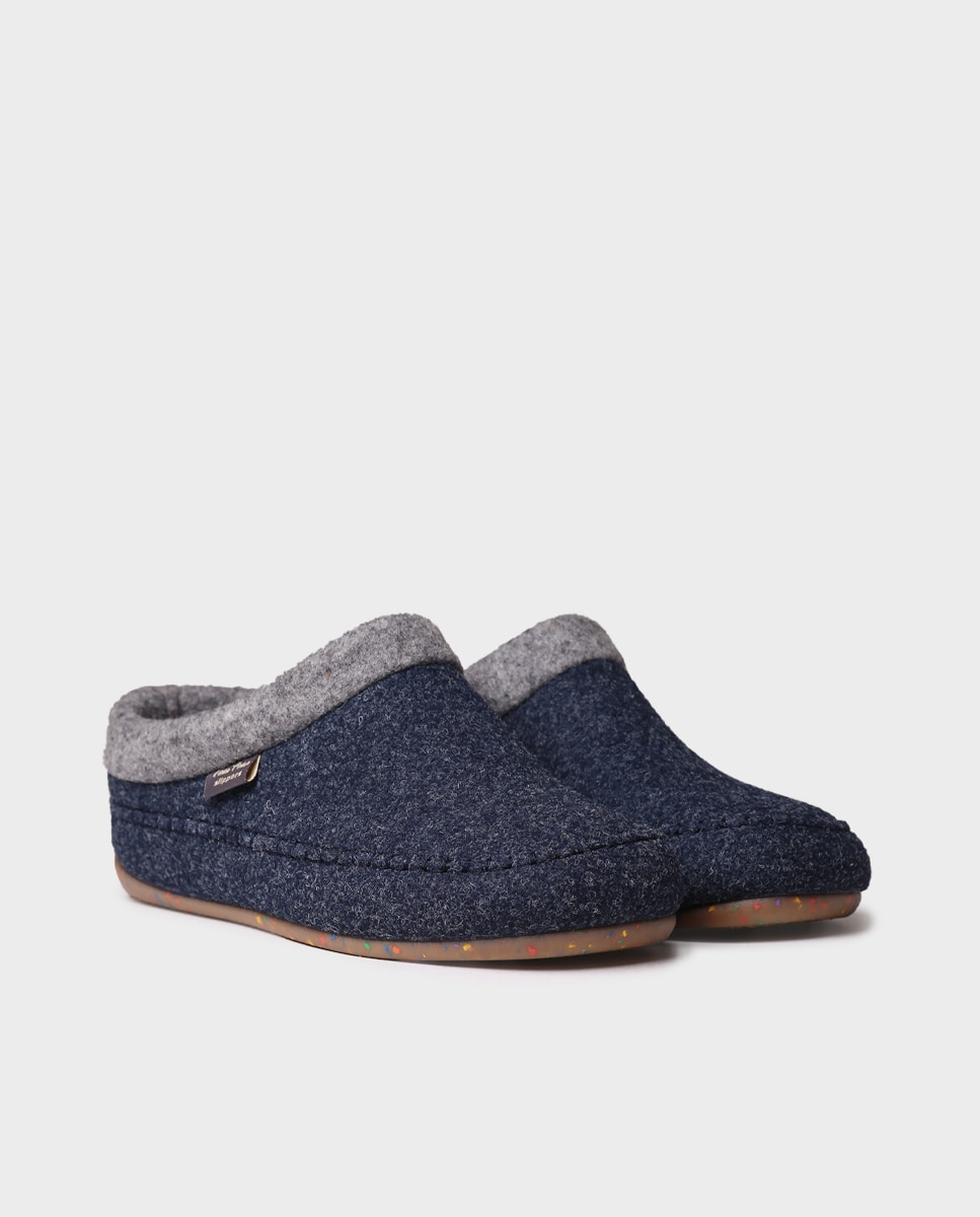 Imagen 4 de Zapatillas de casa de mujer con cuña interior - Toni Pons - Azul marino Azul marino