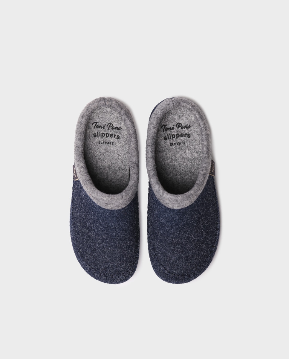Imagen 3 de Zapatillas de casa de mujer con cuña interior - Toni Pons - Azul marino Azul marino