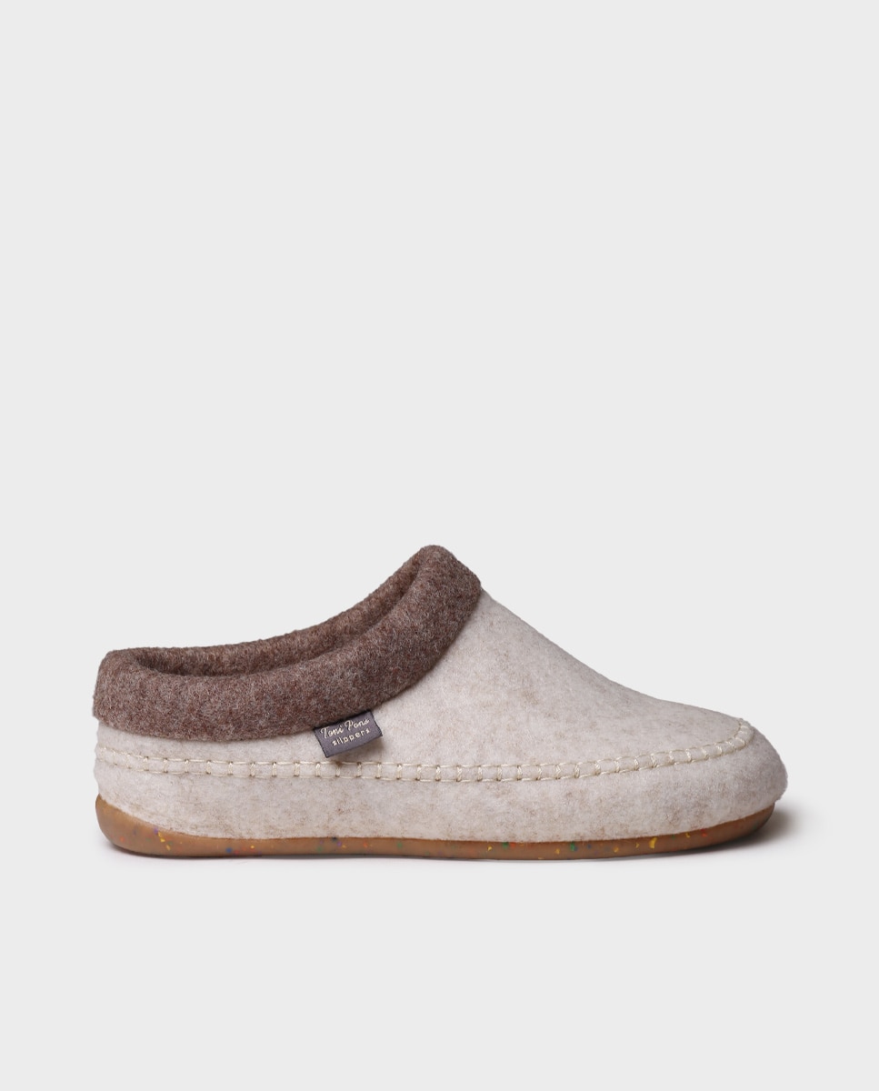 Imagen 1 de Zapatillas de casa de mujer con cuña interior - Toni Pons - Crudo Crudo
