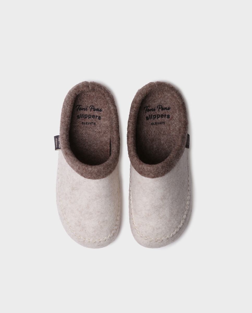 Imagen 3 de Zapatillas de casa de mujer con cuña interior - Toni Pons - Crudo Crudo