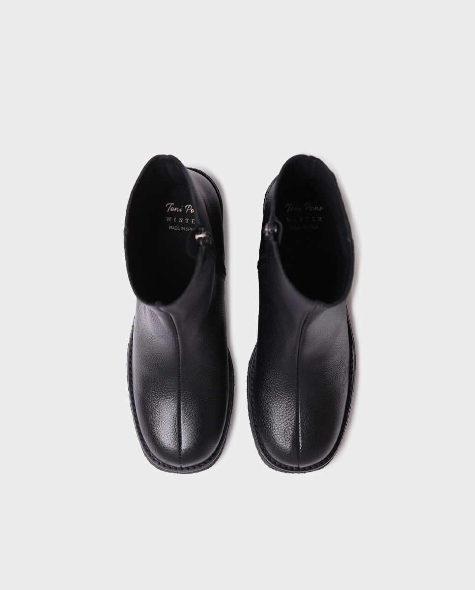Botines de mujer de piel con cremallera - Toni Pons - Negro Negro-2
