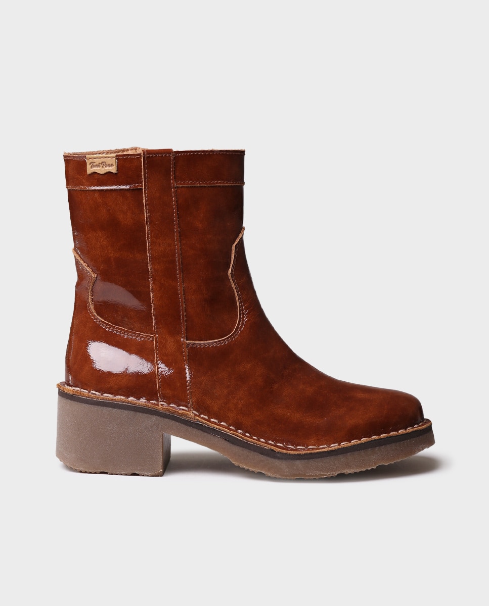 Botines de mujer de piel con cremallera - Toni Pons - Marrón Marrón-1