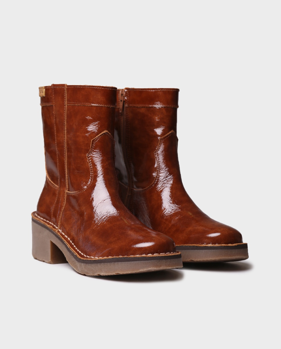 Botines de mujer de piel con cremallera - Toni Pons - Marrón Marrón-4